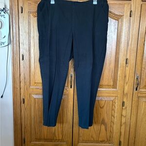 Black Straight Leg Pants with Elastic Waistband Size 3X